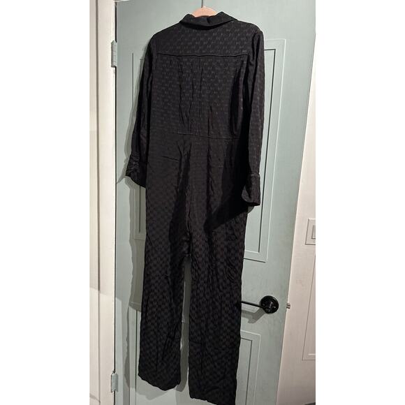 MICHAEL MICHAEL KORS Logo Jacquard Jumpsuit Size XS Long Sleeve Button Down - Picture 5 of 8